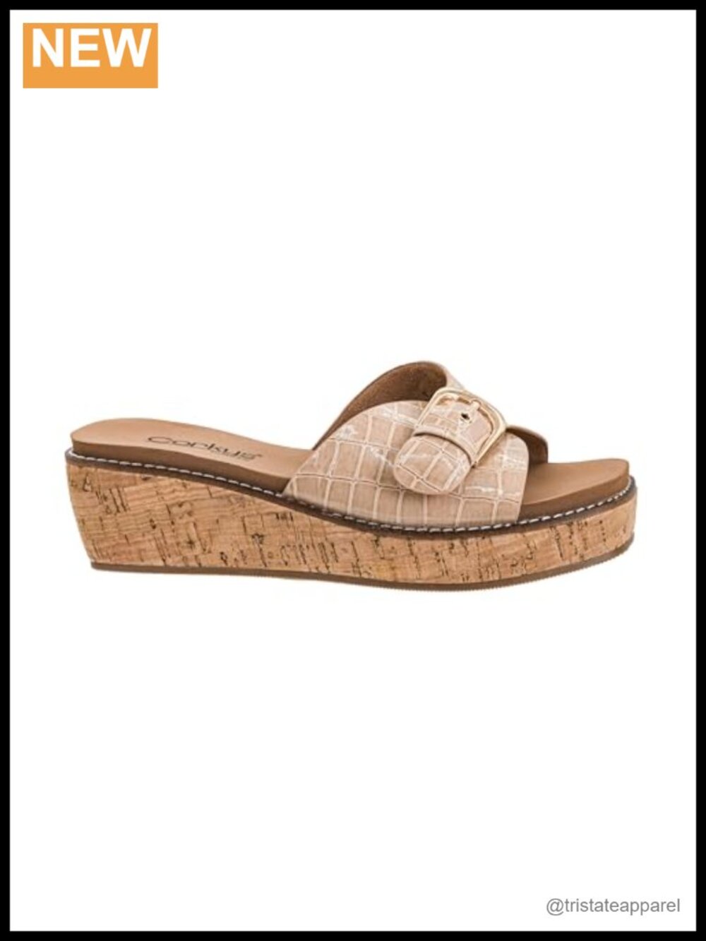 Wedge Sandal with Wide Band Adjustable Buckle Cushioned EVA Insole 2 Inch